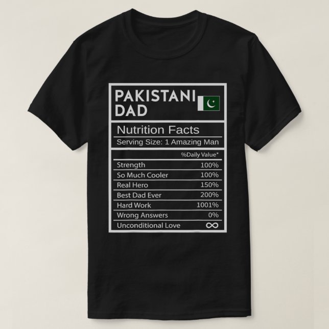 Pakistanische Vater Nutrition Fakten - ein nationa T-Shirt (Design vorne)