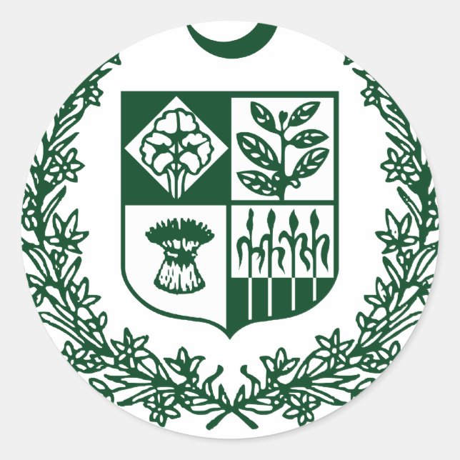 pakistanische Wappen Runder Aufkleber (Vorderseite)