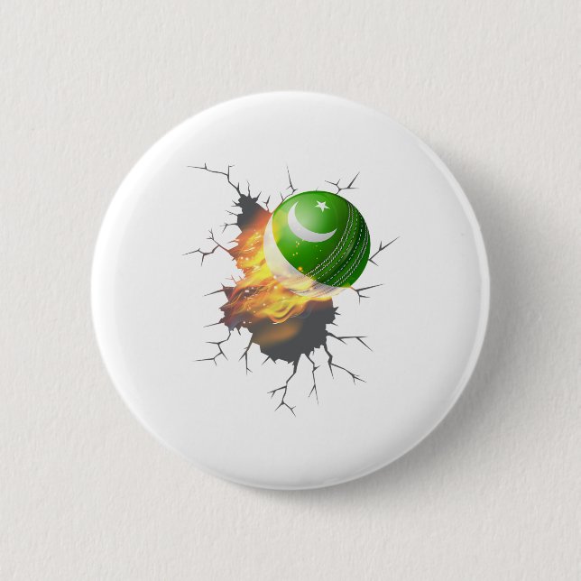 Pakistanischer Cricket-Anhänger Kit Geschenk Pakis Button (Vorderseite)