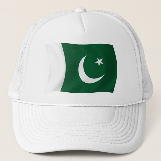 Pakistanischer Flaggenhut Truckerkappe (Vorderseite)