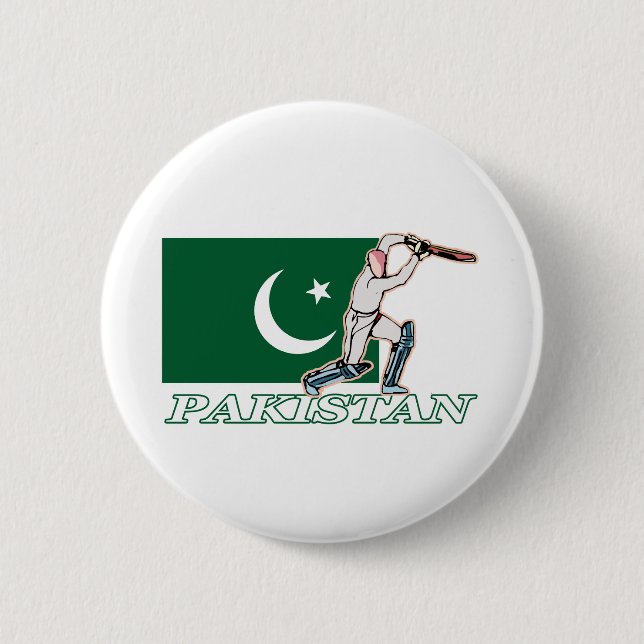 Pakistanischer Kricket-Spieler Button (Vorderseite)