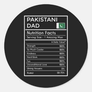 Pakistanischer Vater Ernährung Fakten Vatertag Runder Aufkleber