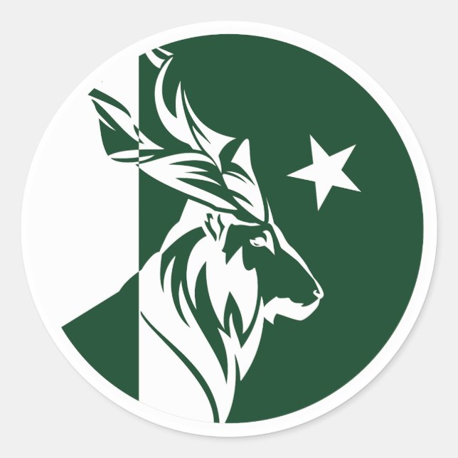Pakistans nationale Flagge Markhor Pakistani Runder Aufkleber (Vorderseite)