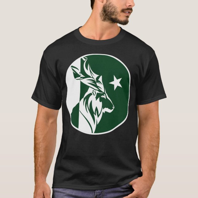Pakistans nationale Flagge Markhor Pakistani T-Shirt (Vorderseite)
