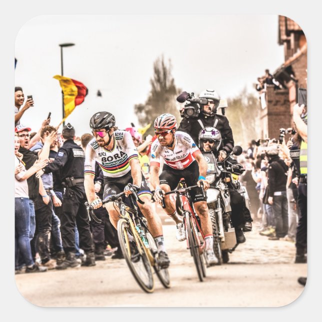 Pakt mit dem Teufel - Paris Roubaix 2018 Quadratischer Aufkleber (Vorderseite)