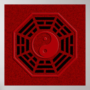 PaKua   dunkelroter Spritzer Poster