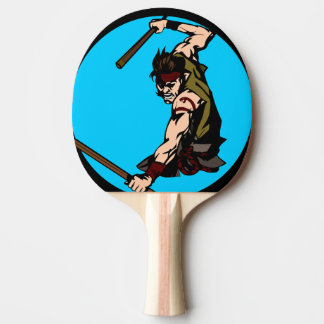 Pala de Ping Pong Guerrero Japonés en Acción Tischtennis Schläger