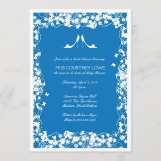 Palace Blue Heelses Bridal Dusche Einladung