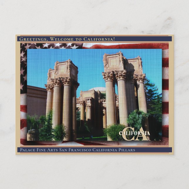 Palace Fine Arts San Francisco California Linen Postkarte (Vorderseite)