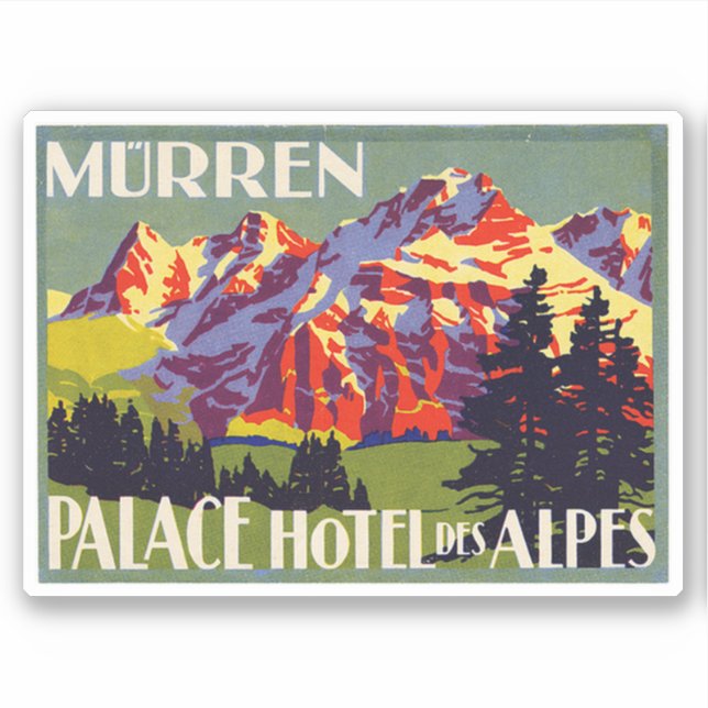 Palace Hotel Des Alpes Murren Schweiz Aufkleber (Vorderseite)