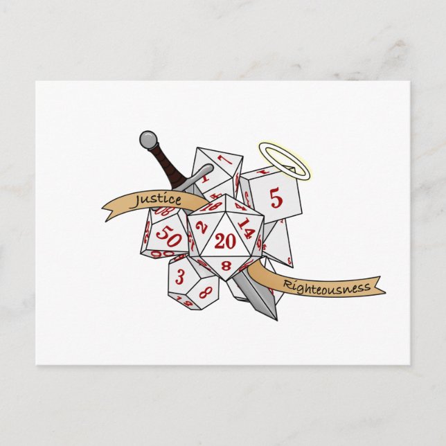 Paladin Dice Design Ankündigungspostkarte (Vorderseite)