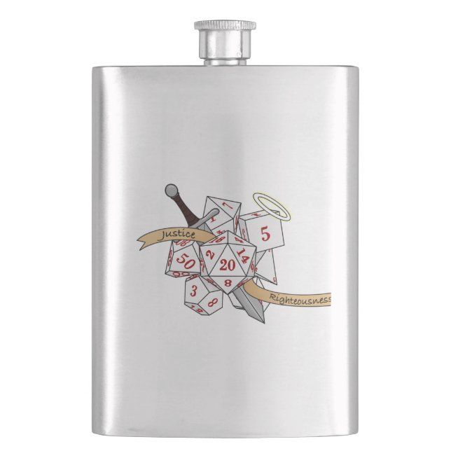 Paladin Dice Design Flachmann (Vorderseite)