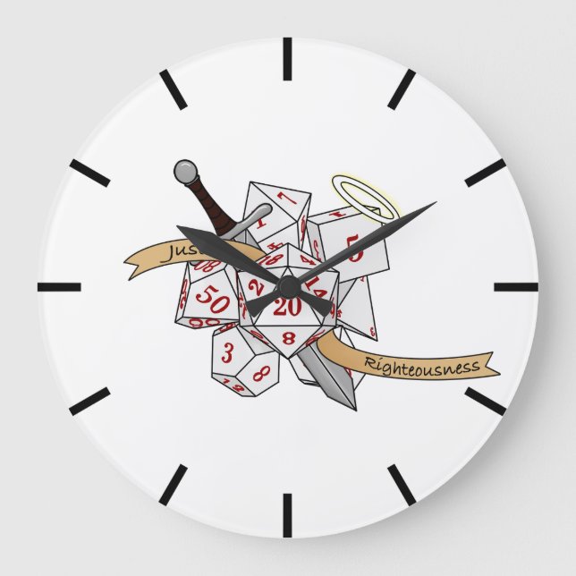 Paladin Dice Design Große Wanduhr (Vorderseite)