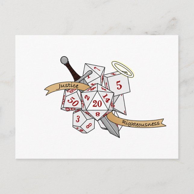 Paladin Dice Design Postkarte (Vorderseite)
