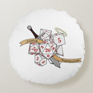 Paladin Dice Design Rundes Kissen
