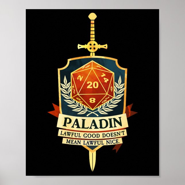 Paladin-Fantasy-Rollenspiel-Trpg-Spieler Cl Poster (Vorne)