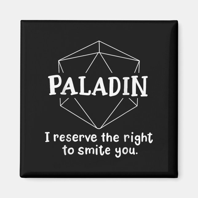 Paladin Funny Character Joke Roleplay Games Rpg Magnet (Vorne)