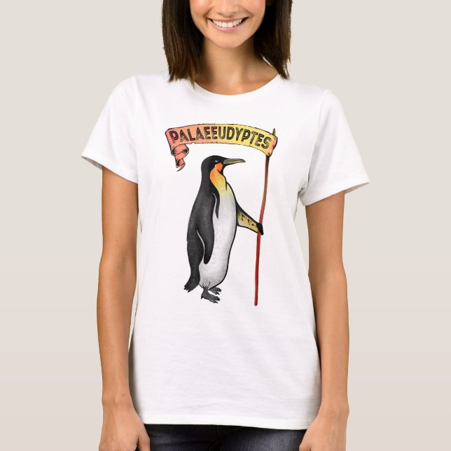 Paläeudyptes Extinct Pinguin T-Shirt (Vorderseite)
