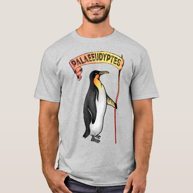 Paläeudyptes Extinct Pinguin T-Shirt (Vorderseite)