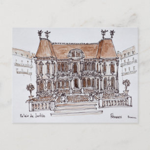 Palais de Justice Gerichtsgebäude   Rennes, Bretag Postkarte