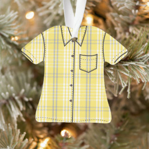 Palaka Kariert Aloha Shirt - Lemon Gelb Ornament