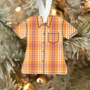 Palaka Kariert Aloha Shirt - Orange Ornament