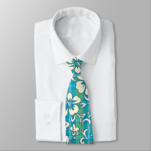 Palaka Pareau Hawaiian Karo Hibiskus Druck Krawatte