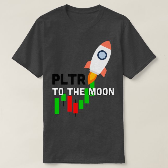 Palantir PLTR zum Mond Candlestick T-Shirt (Design vorne)