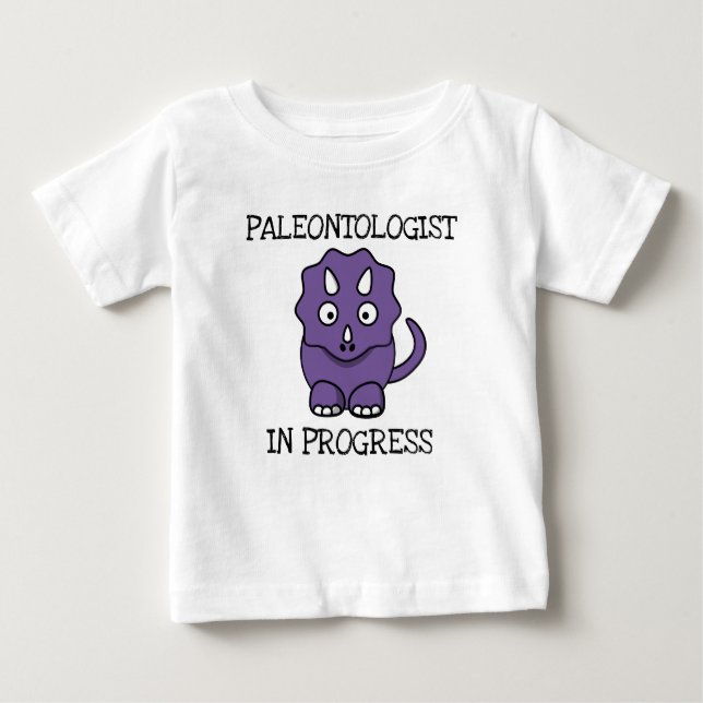 Paläontologe in Progress Lila Triceratops Baby T-shirt (Vorderseite)