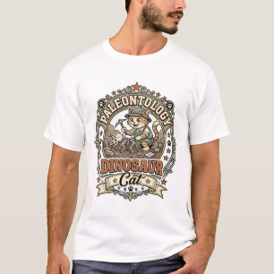 Paläontologie Dinosaurier Katze Paläontologie Dino T-Shirt