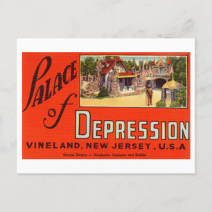 Palast des Depressionshauses in New Jersey Vintag Postkarte