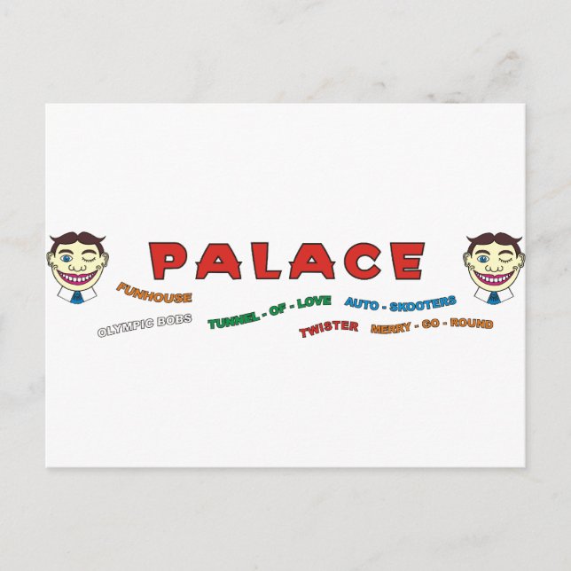 Palast-Gebäude-Front Postkarte (Vorderseite)