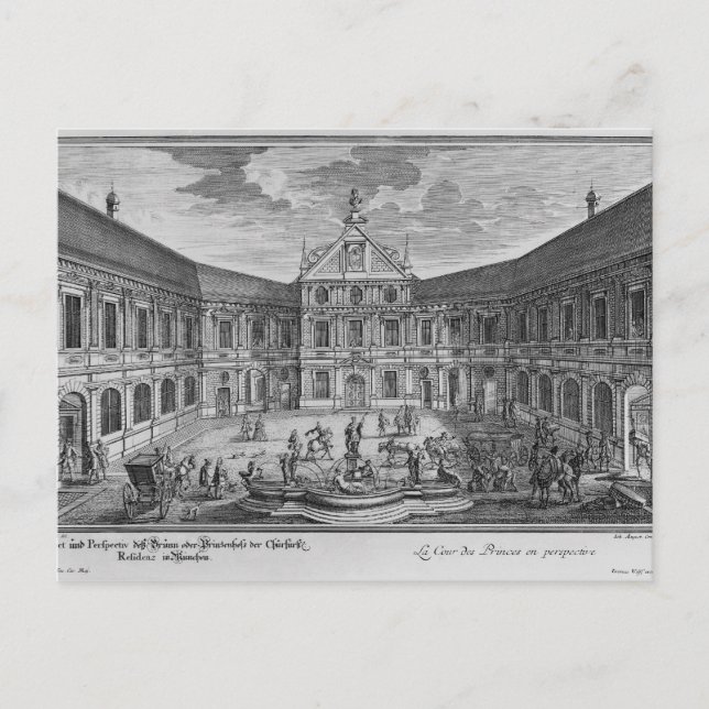 Palast in München, Deutschland Postkarte (Vorderseite)