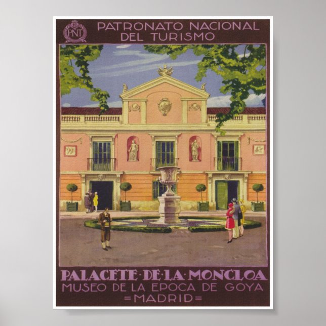 Palast Moncloa Spanien Vintage Travel Poster (Vorne)