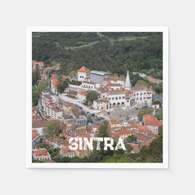 Palast Sintra von oben in Sintra, Portugal Serviette (Vorderseite)