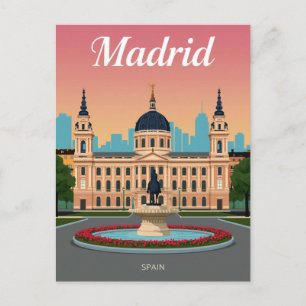 Palast und Brunnen der Stadtverwaltung von Madrid Postkarte