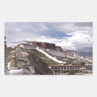 Palast von Potala in Tibet Rechteckiger Aufkleber
