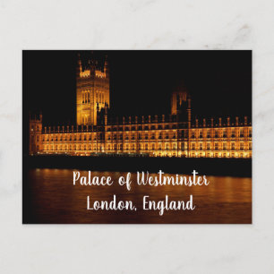 Palast von Westminster bei Nacht – London  Postkarte