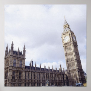 Palast von Westminster und von Big Ben Poster