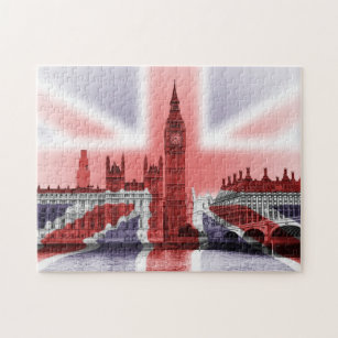 Palast Westminster mit Flagge der Union Puzzle