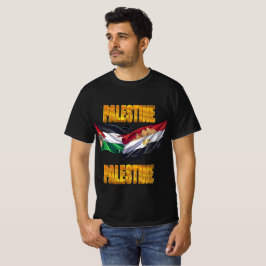 Palästina Ägypten Flaggen Einheit Gold Text T-Shir T-Shirt