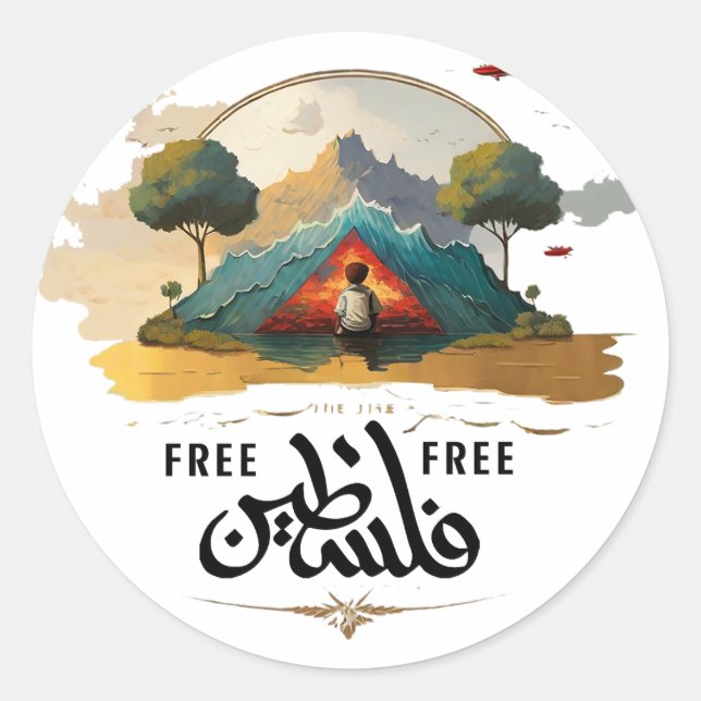 Palästina-Aufkleber Runder Aufkleber (Vorderseite)