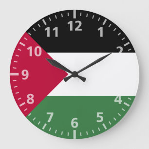 Palästina-Flagge Große Wanduhr