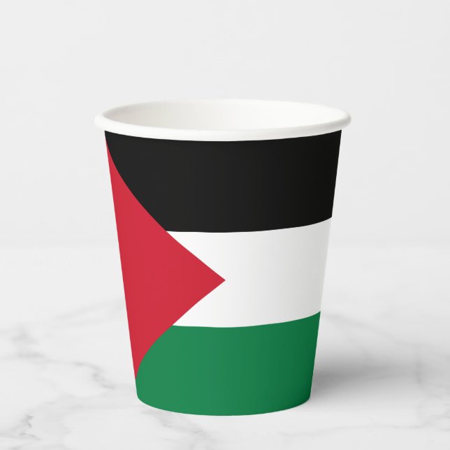 Palästina-Flagge Pappbecher (Vorderseite)