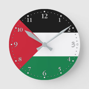 Palästina-Flagge Runde Wanduhr
