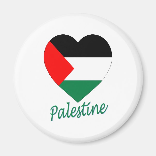Palästina-Flaggenherz Magnet (Vorne)