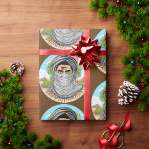 Palästina Freedom Fighter Portrait Geschenkpapier