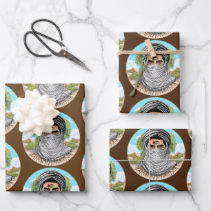 Palästina Freedom Fighter Portrait Geschenkpapier Set