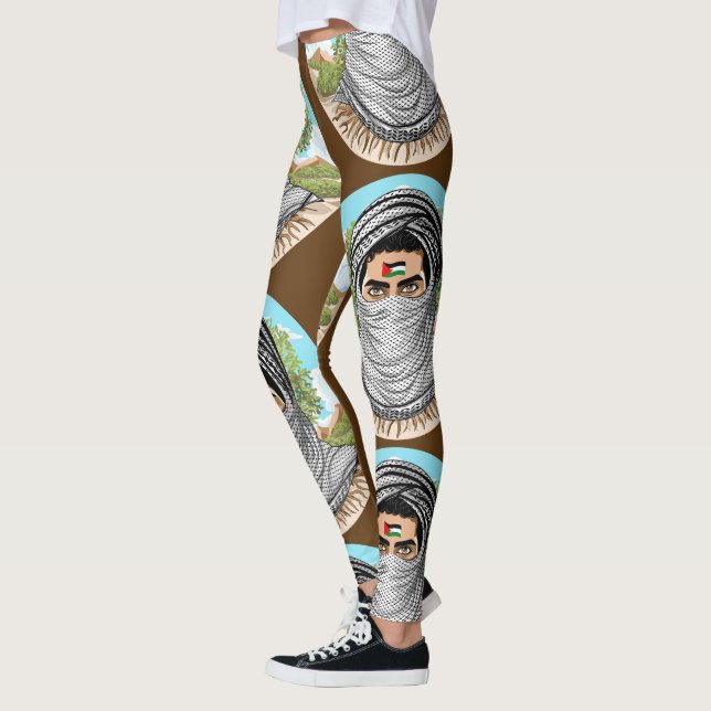 Palästina Freedom Fighter Portrait Leggings (Links)