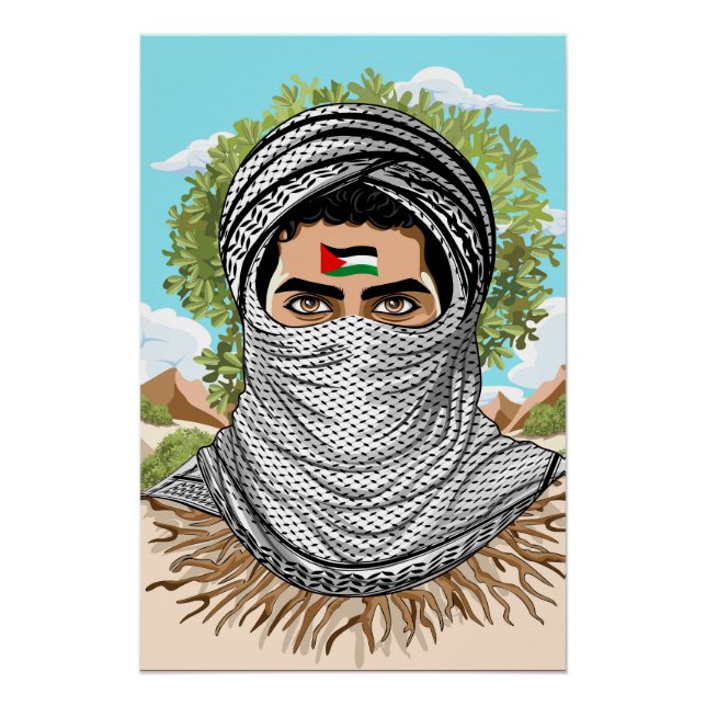 Palästina Freedom Fighter Portrait Poster (Vorderseite)